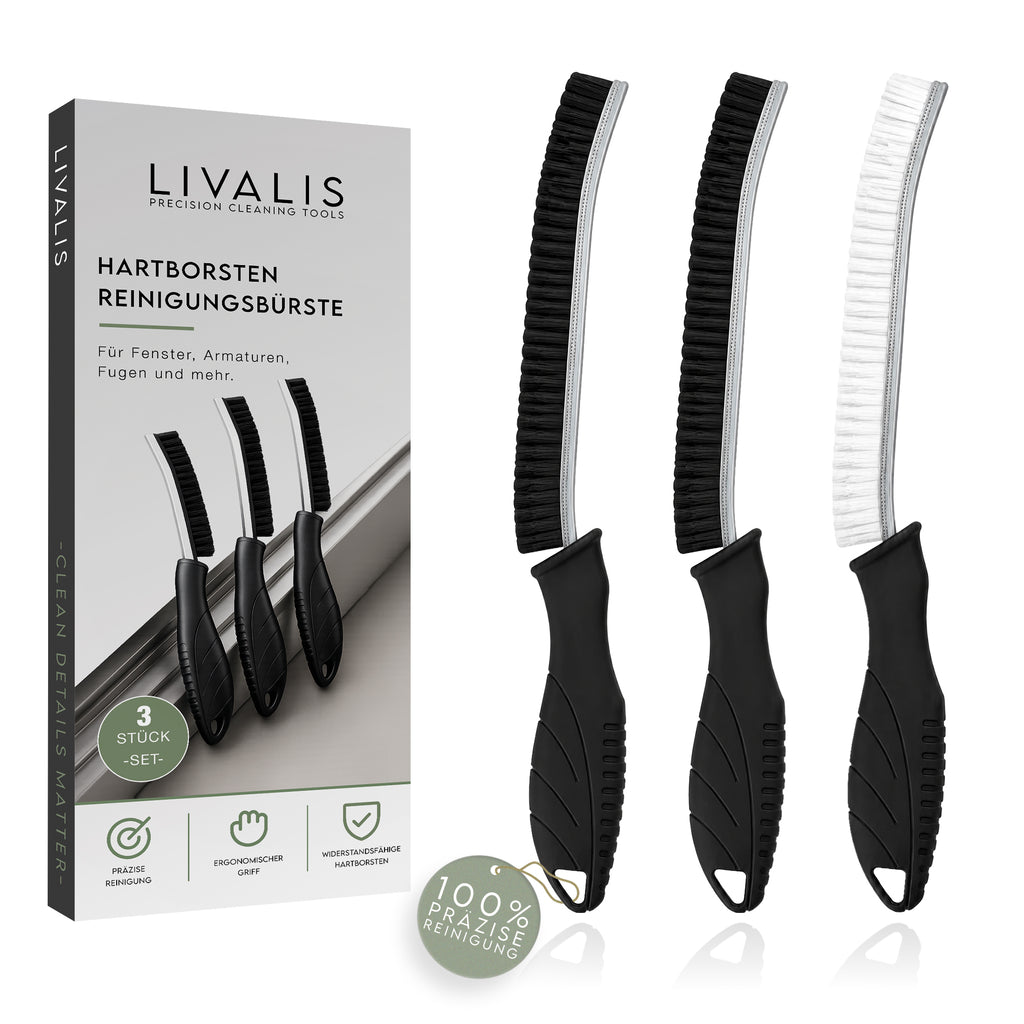 LIVALIS Fugenbürste mit Hartborsten, 3er Set