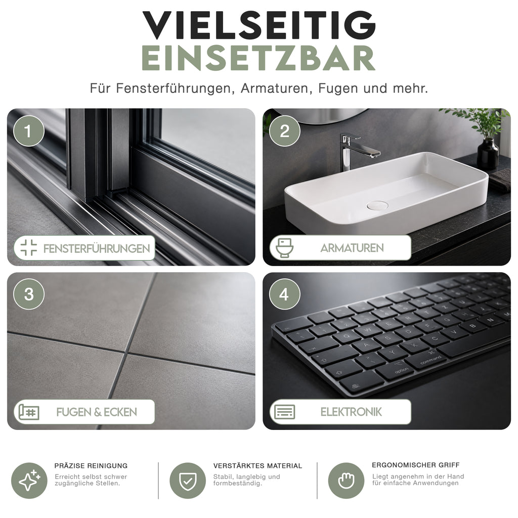 LIVALIS Fugenbürste mit Hartborsten, 3er Set