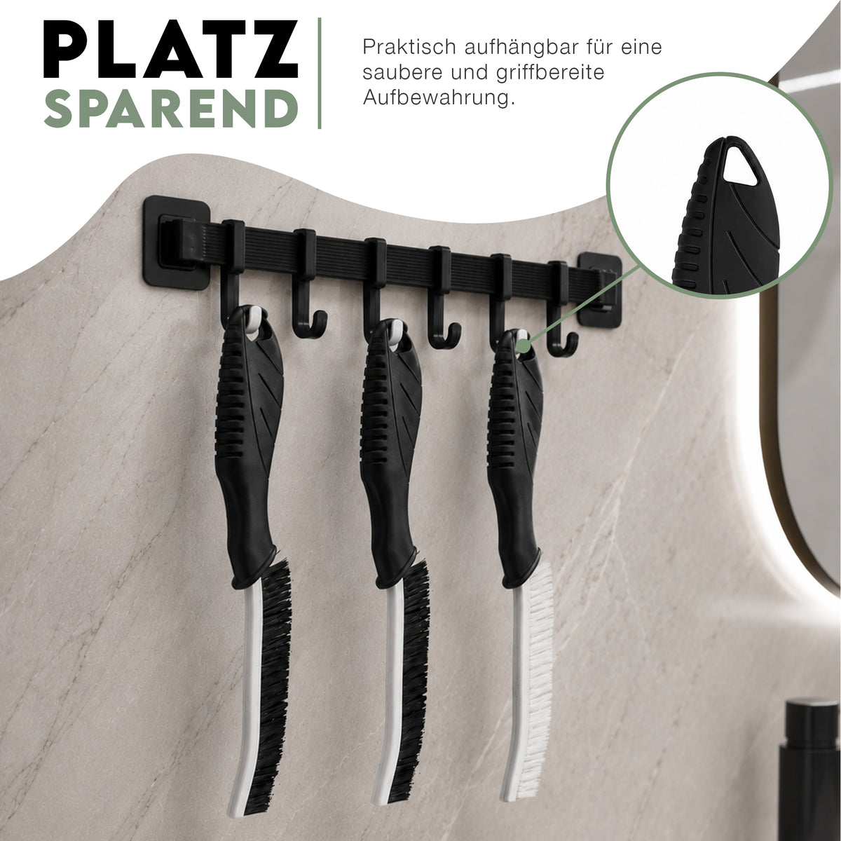 LIVALIS Fugenbürste mit Hartborsten, 3er Set